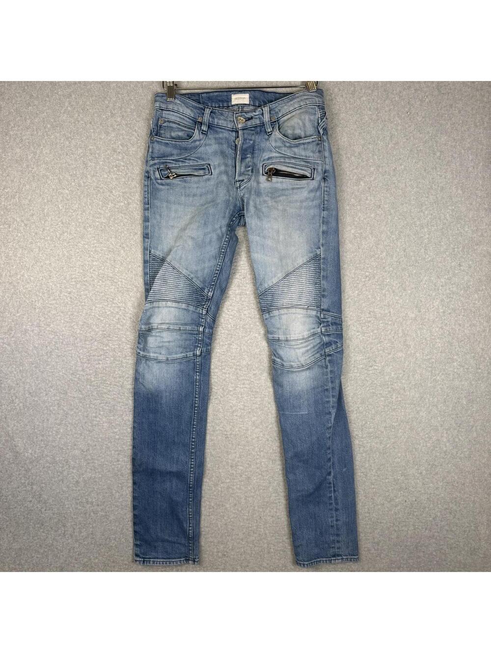 Hudson Men's Size 29 The Blinder Biker Light Wash Skinny Jeans Ankle Length